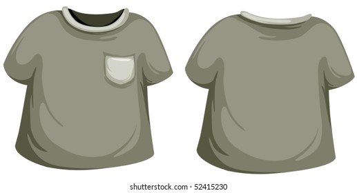 illustration of isolated black T-shirt on white background