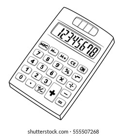 Sketch Calculator Accounting School Accounting Tool Stock Vector ...