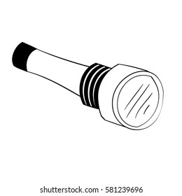 Illustration of Isolated Black and White Cartoon Torch Light. Vector EPS 8.
