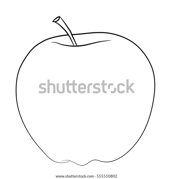 Illustration Isolated Black White Cartoon Apple Stock Vector Royalty Free