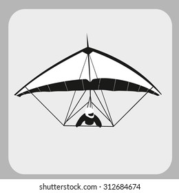 Illustration of an isolated black and white  gliders icon.