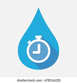 Illustration of an isolated blue water drop with a timer