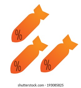 Illustration of an isolated bombs icon