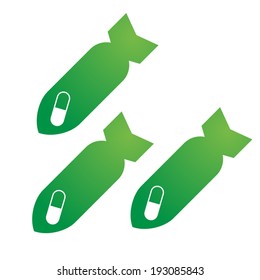 Illustration of an isolated bombs icon