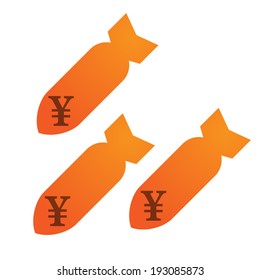Illustration of an isolated bombs icon