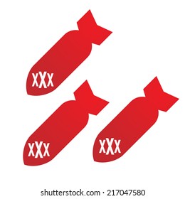 illustration of an isolated bombs  with a triple x sign