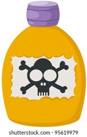 illustration of isolated bottle of poison on white