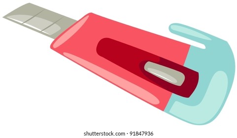 illustration of isolated box cutter on white background