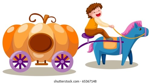 ilustración de calabaza de calabaza para niños aislados que conducen en blanco