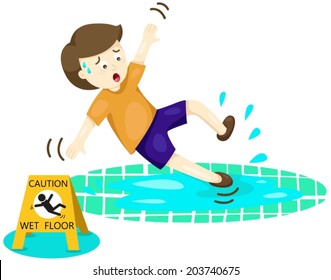 illustration isolated boy falling
