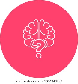 Illustration of an isolated brain with a question sign