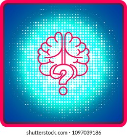 Illustration of an isolated brain with a question sign