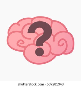 Illustration Of An Isolated Brain With A Question Sign