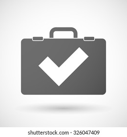Illustration of an isolated briefcase icon with a check mark