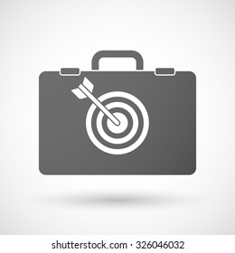 Illustration of an isolated briefcase icon with a dart board