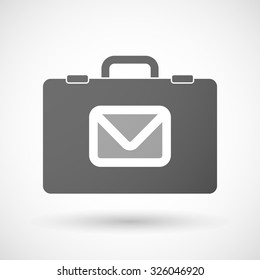 Illustration of an isolated briefcase icon with an envelope