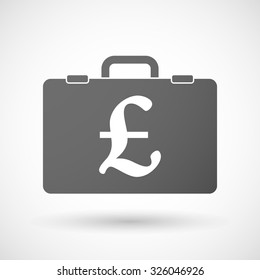 Illustration of an isolated briefcase icon with a pound sign