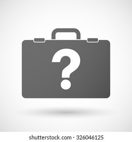 Illustration of an isolated briefcase icon with a question sign