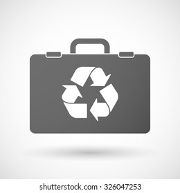 Illustration of an isolated briefcase icon with a recycle sign