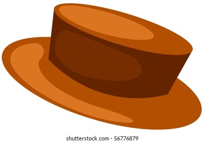 illustration of isolated a brown hat on white background