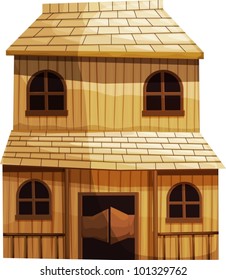 Illustration of an isolated building from the Wild West