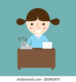 illustration of isolated business woman vector