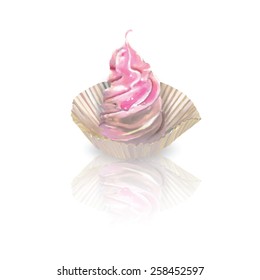 illustration isolated cake basket with cream 