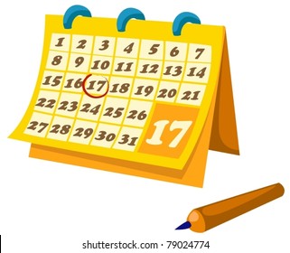 illustration of isolated calender on white background