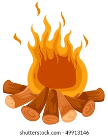 illustration of isolated camp fire on white background