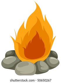 Illustration Of Isolated Camp Fire On White Background