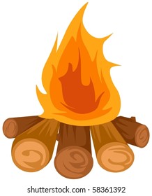 Illustration Of Isolated Camp Fire On White Background