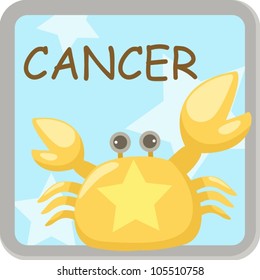 illustration of isolated cancer zodiac sign on white