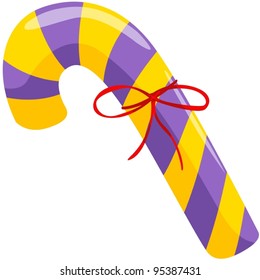 illustration of isolated candy cane on white background