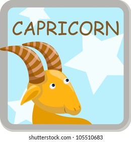 illustration of isolated capricorn zodiac sign on white