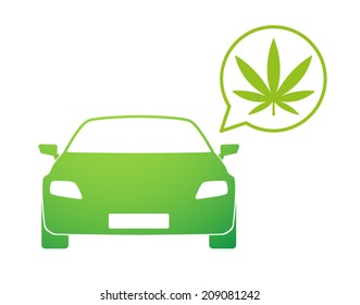 Illustration of an isolated car ar with a comic balloon and a icon
