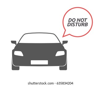 Illustration of an isolated car with a comic balloon and    the text DO NOT DISTURB