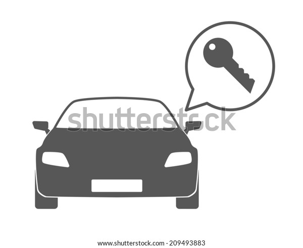 Illustration of an isolated car silhouette with a comic\
balloon 