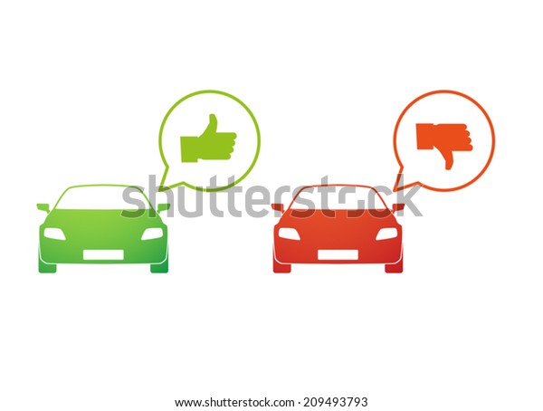 Illustration of an isolated car silhouettes with a comic\
balloon 