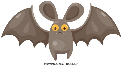 illustration of isolated cartoon bat on white background