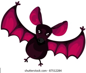 illustration of isolated cartoon bat on white background