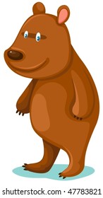 illustration of isolated a cartoon bear on white background