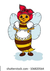 illustration of isolated cartoon bee