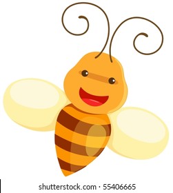 illustration of isolated cartoon bee on white background