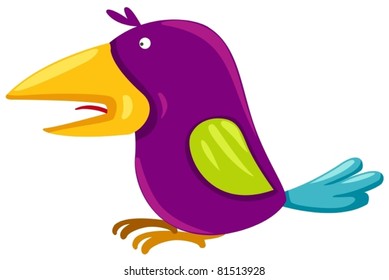 illustration of isolated cartoon bird on white background