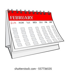 Illustration Isolated Cartoon Calendar February Eps8 Stock Vector ...