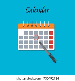 Illustration of Isolated Cartoon Calendar with important date. Great design for icons or app symbol