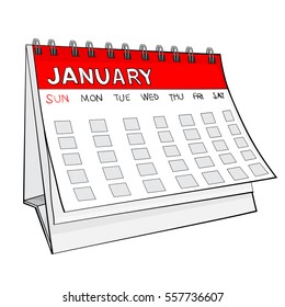 Illustration Isolated Cartoon Calendar January Eps8 Stock Vector ...