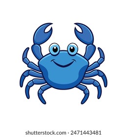 Illustration of isolated cartoon crab on white background