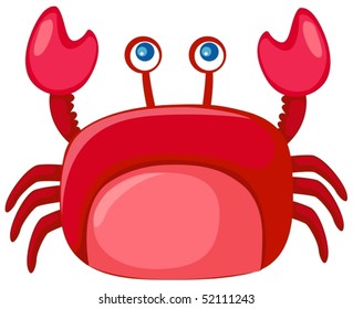 illustration of isolated cartoon crab on white background