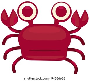 illustration of isolated cartoon crab on white